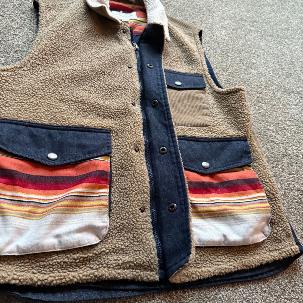 SUN + STONE MEN'S HARRY VEST TEDDY JACKET MEDIUM - Picture 4 of 6